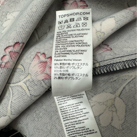 TOPSHOP Floral High Neck Tank Top Size 4 - Picture 5 of 6